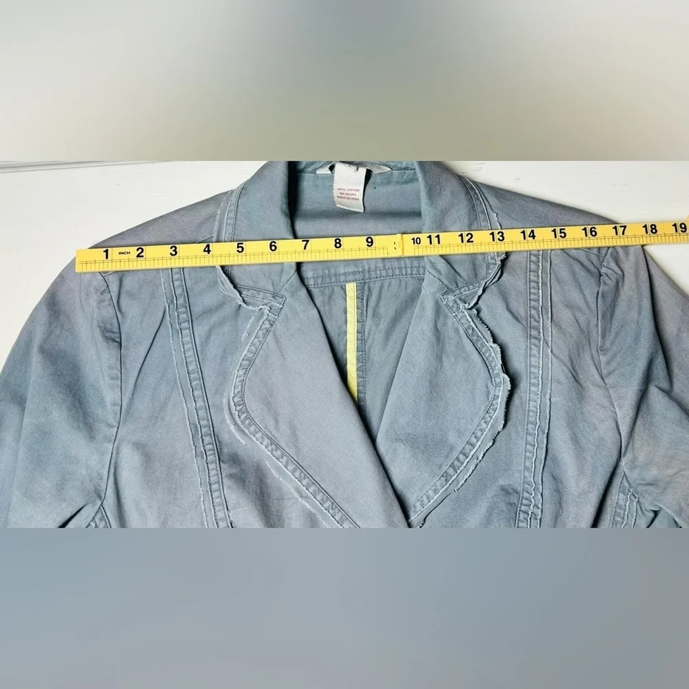 Sundance Gray Cotton Distressed Double Breasted Jacket Size L